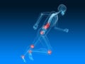 Running skeleton - painful joints Royalty Free Stock Photo