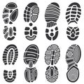 Running sport shoes vector footprint set