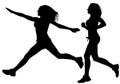 Running sport woman silhouette vector