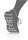 Running sports shoes icon, simple vector drawing.