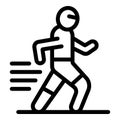 Running sportsmen icon outline vector. Running marathon race