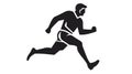 Running sprinter man. Flat vector illustration icon, logo design isolated on white background