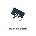 Running stitch vector icon on white background. Flat vector running stitch icon symbol sign from modern sew collection for mobile Royalty Free Stock Photo