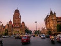 Running taxis near BMC municipal building a UNESCO World Heritage Site in Mumbai