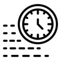 Running time clock icon, outline style Royalty Free Stock Photo