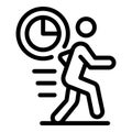 Running on time icon, outline style Royalty Free Stock Photo