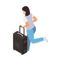 Running Tourist Suitcase Composition
