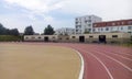 Running track, dressing room and hotel