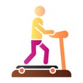 Running track flat icon. Treadmill color icons in trendy flat style. Training man gradient style design, designed for Royalty Free Stock Photo