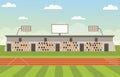 Running track flat vector illustration. Running competition, championship cartoon concept