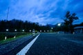 Running Track beside Lake at Evening in Chiangmai University Royalty Free Stock Photo