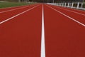 Running track in the stadium. Rubber coating. Royalty Free Stock Photo