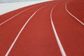 Running track at the stadium with rubber coating Royalty Free Stock Photo