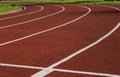 Running track in the stadium. Rubber coating. Treadmill in the fresh air. Healthy lifestyle concept. Athletes cardio Royalty Free Stock Photo