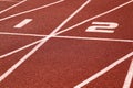 Running track, start and number line