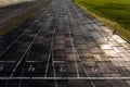 Running track texture with lane numbers, Running track background Royalty Free Stock Photo