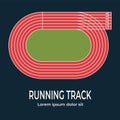 Running track, top view of sport stadium. Vector illustration. Royalty Free Stock Photo