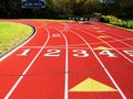 Running track turn. Royalty Free Stock Photo