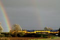 The running train and the rainbows