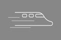 Running train with speed logo using white color on dark background vector for business and industry