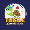 Running Turtle. slowly running with running gear - vector