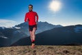 Running in unspoiled nature in the mountains