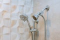 Running water of shower faucet Royalty Free Stock Photo