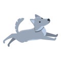 Running wolf icon, cartoon style Royalty Free Stock Photo