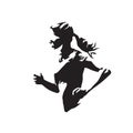 Running woman, abstract isolated vector silhouette. Run logo Royalty Free Stock Photo