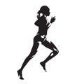 Running woman, abstract vector silhouette Royalty Free Stock Photo