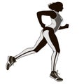 Running woman, abstract vector silhouette Royalty Free Stock Photo