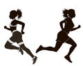 Running woman, abstract vector silhouette Royalty Free Stock Photo