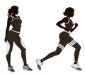 Running woman, abstract vector silhouette Royalty Free Stock Photo