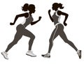 Running woman, abstract vector silhouette Royalty Free Stock Photo