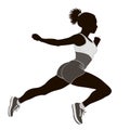 Running woman, abstract vector silhouette Royalty Free Stock Photo