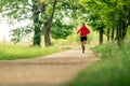 Running woman, enjoying summer day in park Royalty Free Stock Photo