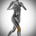 Running woman radiography scan image