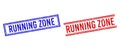 Scratched Textured RUNNING ZONE Stamp Seals with Double Lines