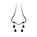 Runny nose allergy vector icon