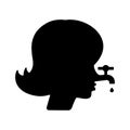 Runny nose current tap illustration, common cold icon