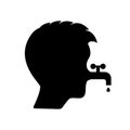 Runny nose current tap illustration, common cold icon