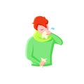 Runny nose flat icon. Color illustration