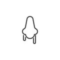 Runny nose line icon