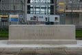 LONDON, ENGLAND - SEPTEMBER 27, 2017: Runnymede Air Forces Memorial in England. Backyard with Their Name Liveth for Evermore