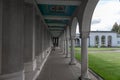 LONDON, ENGLAND - SEPTEMBER 27, 2017: Runnymede Air Forces Memorial in England. Wall with Names.