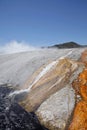 The runoff from the Excelsior Geyser crater into F