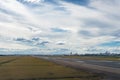 Runway, airstrip at airport with motion blur