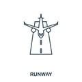 Runway icon. Outline thin line style from airport icons collection. Pixel perfect Runway icon for web design, apps Royalty Free Stock Photo