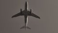 Silhouette of plane landing, runway lights Royalty Free Stock Photo