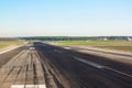 Runway with traces of rubber wheels of the aircraft free for takeoffs and landings at the airport Royalty Free Stock Photo